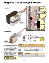 Thumbnail of document Data Sheet - 88401E Magnetic Mount Thermocouples for Ferrous Metal Surfaces